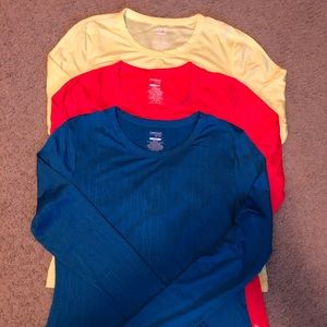 3 Danskin Now Dri-more fitted long sleeved shirt